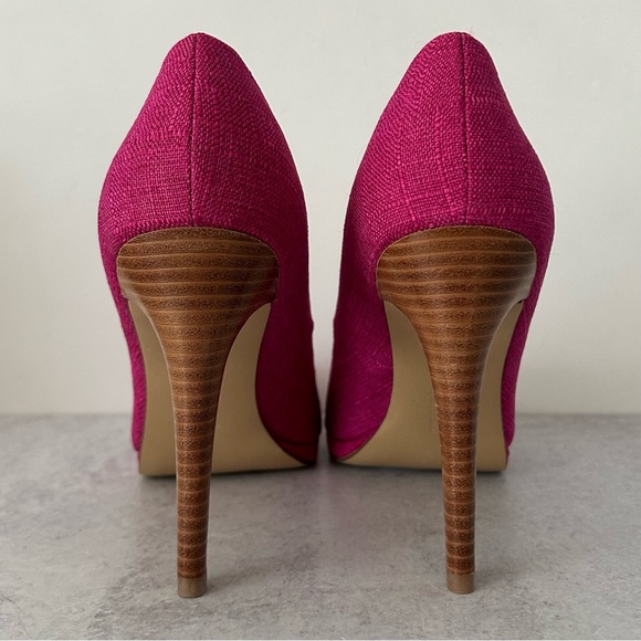Charles by Charles David Plateau Magenta Linen Pumps, 9 NWOT - Picture 5 of 8